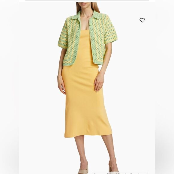 $325 STAUD Mabel Crochet Collared Shirt NWT  Small - Picture 1 of 11